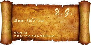 Uher Géza névjegykártya