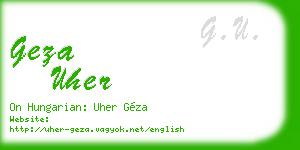 geza uher business card
